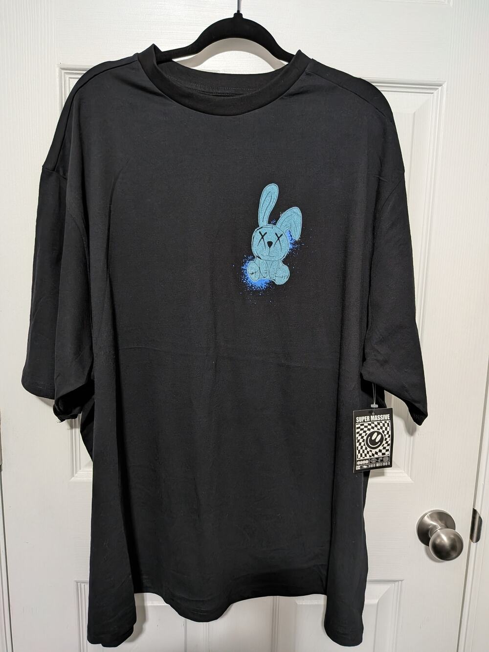 Super Massive 3XL Men's Graphic Bunny Rabbit T-Shirt Blue Beyond Reality NWT